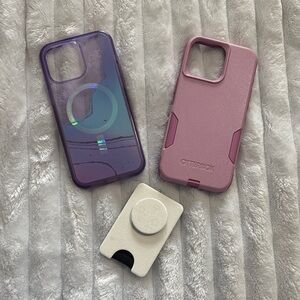 OtterBox cases for IPhone 15 Pro Max with PopSocket wallet